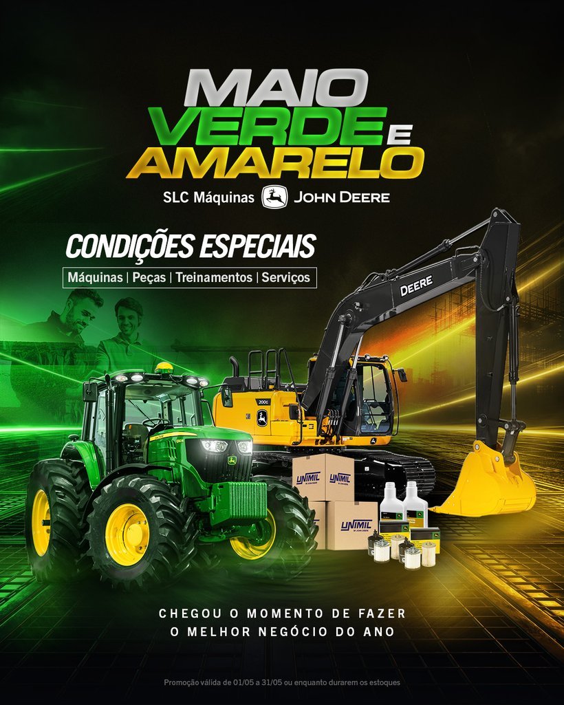 Peça da campanha Maio Verde e Amarelo da SLC Máquinas